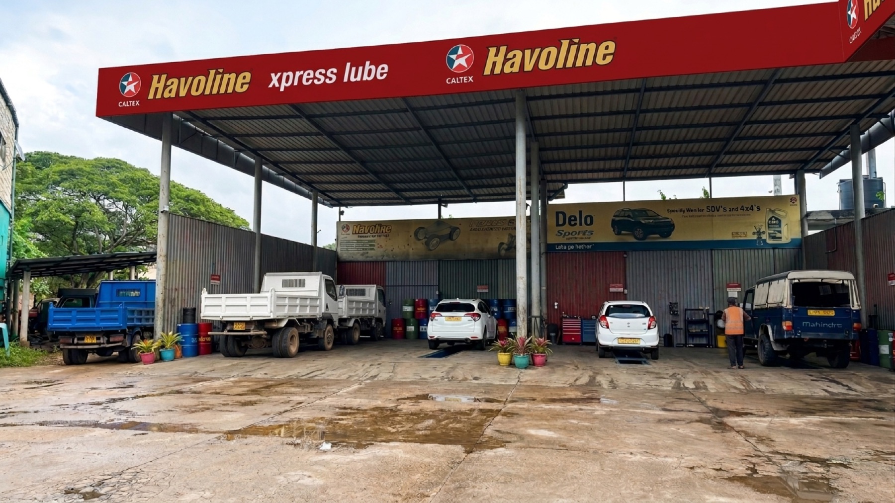 The OTEK Auto Service Station bays in Kosnathota
